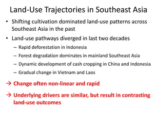 Diversity of land use trajectories and implications for redd+