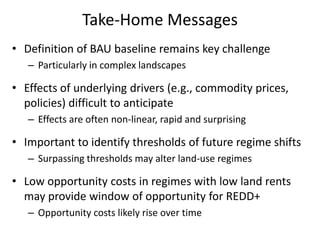 Diversity of land use trajectories and implications for redd+