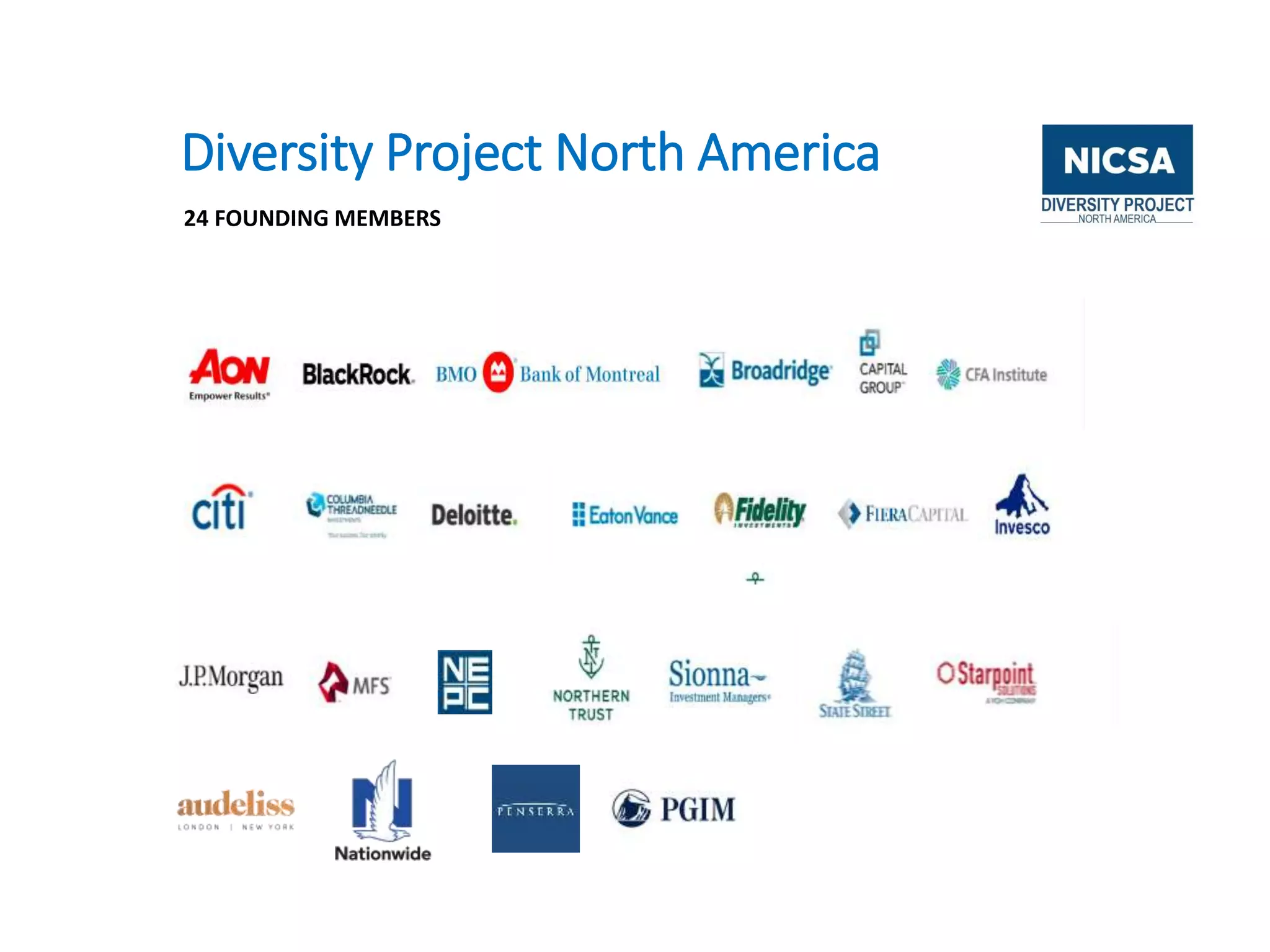 Diversity Project North America
24 FOUNDING MEMBERS
 