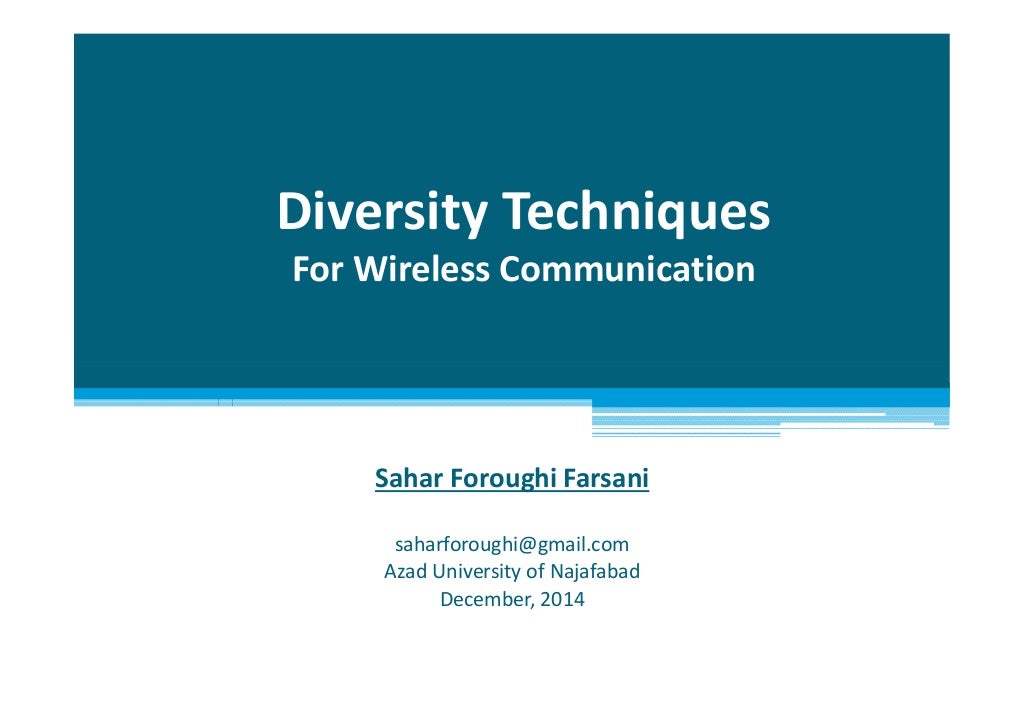 Diversity Techniques in Wireless Communication