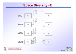 UNIVERSITY OF PATRAS ELECTRICAL &
COMPUTER ENG. DEPT. WIRELESS
TELECOMMUNICATION LABORATORY
Space Diversity (4)
No.23
 