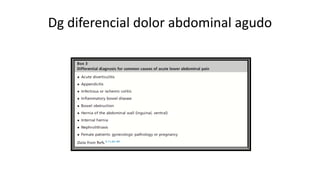 Dg diferencial dolor abdominal agudo
 