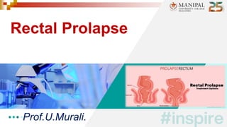 Rectal Prolapse
Prof.U.Murali.
 