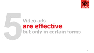 38
Video ads
are effective
but only in certain forms
 