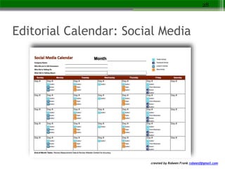 created by Robeen Frank robeenf@gmail.com
Editorial Calendar: Social Media
28
 