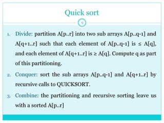 Divide and conquer - Quick sort | PPTX