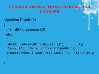 Divide and conquer | PPTX | Programming Languages | Computing