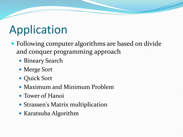 Divide and conquer algorithm | PPT