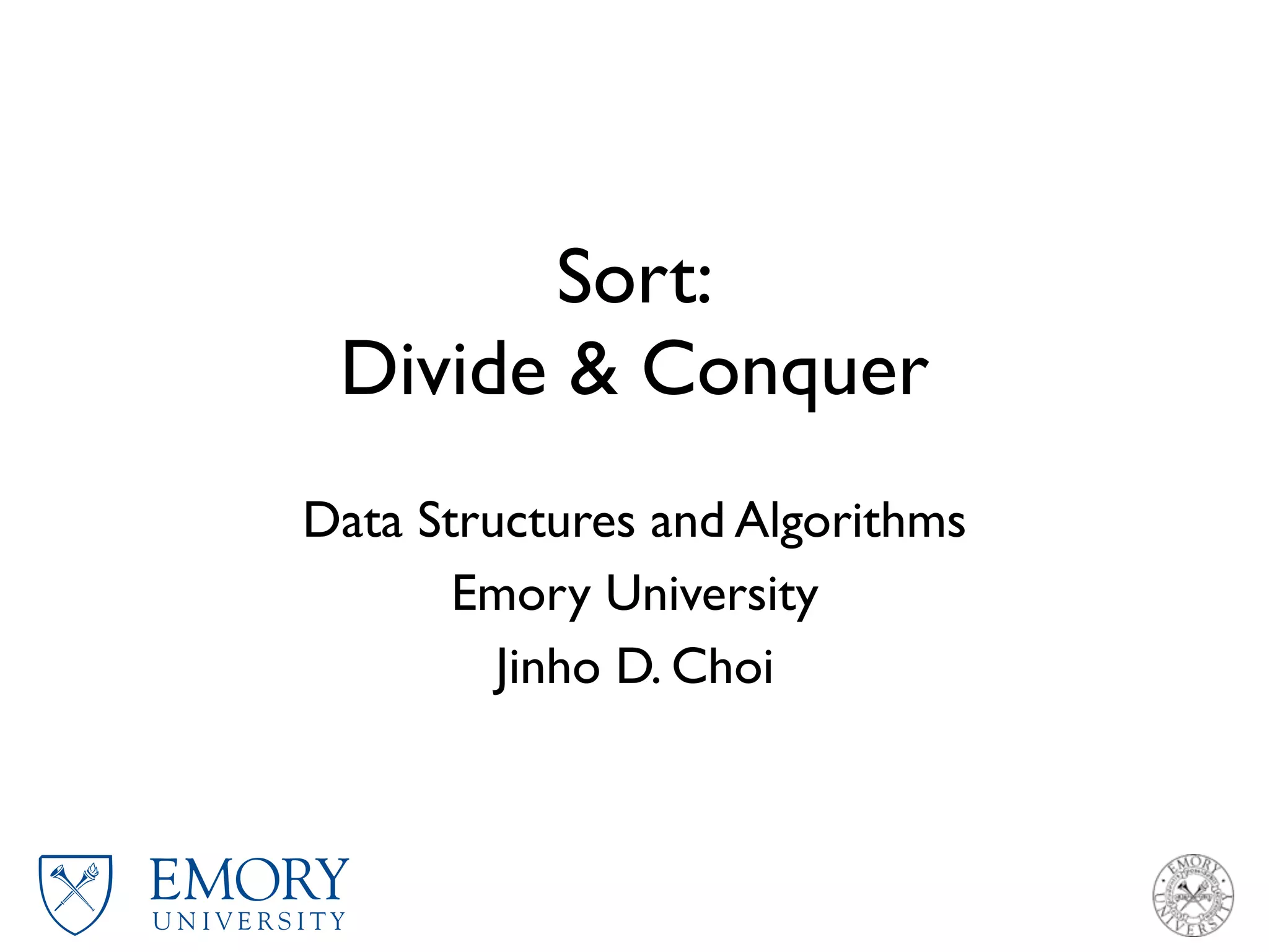 CS323 Sort Divide and Conquer PPT