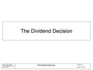 The Dividend Decision 