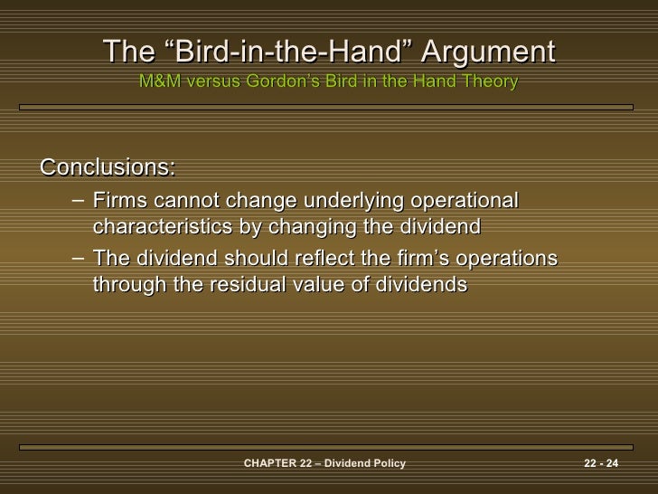 hand in argument policy dividend of bird policy Dividend