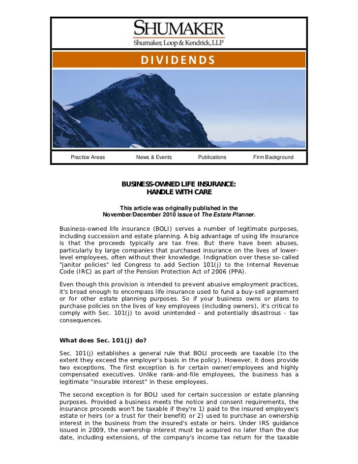 Business Owned Life Insurance