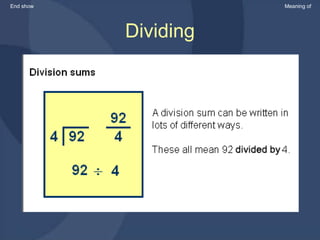 Dividing End show Meaning of 