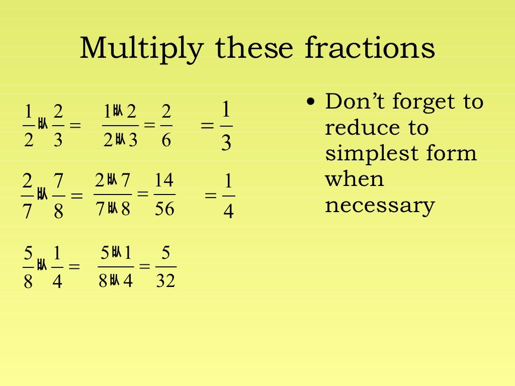 Dividing fractions