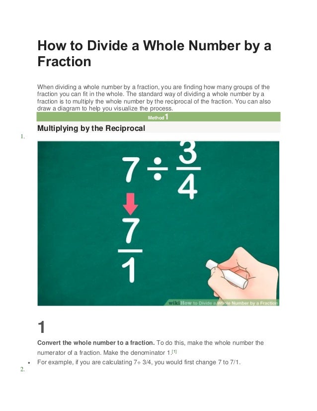 Dividing A Whole Number By A Fraction Dividing A Whole Number By A Fraction
