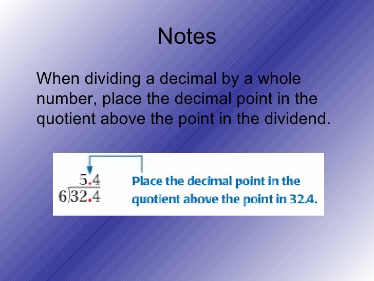 dividing by whole numbers