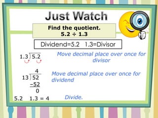 Table of Contents Date: 8/31Section:  3.7Title: Dividing decimals by DecimalsPage: 