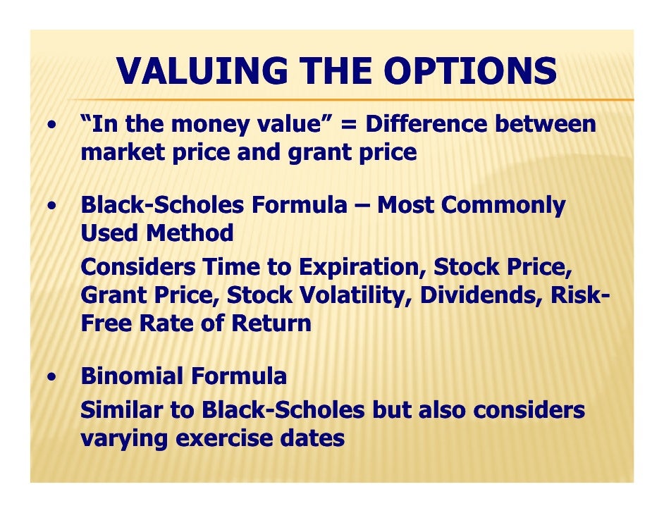Stock options during divorce