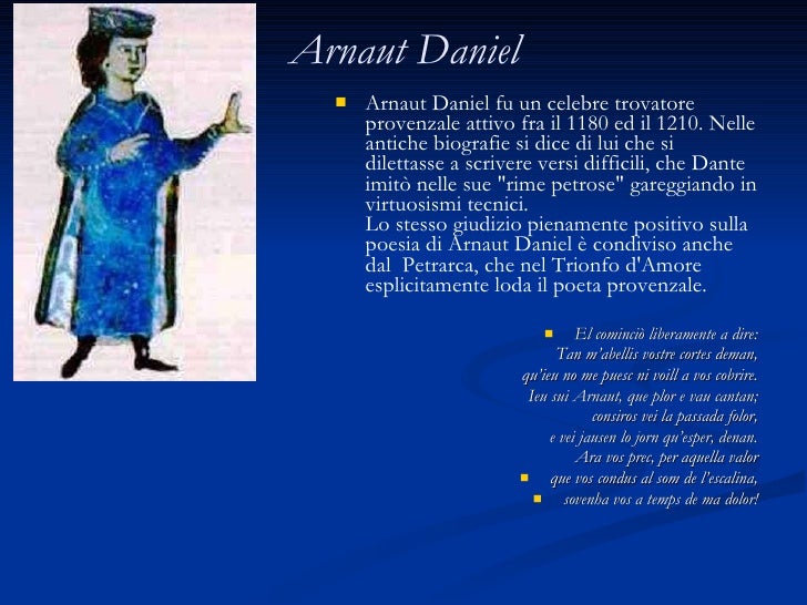 Celebre Trovatore Provenzale Citato Da Dante Divina Commedia 26