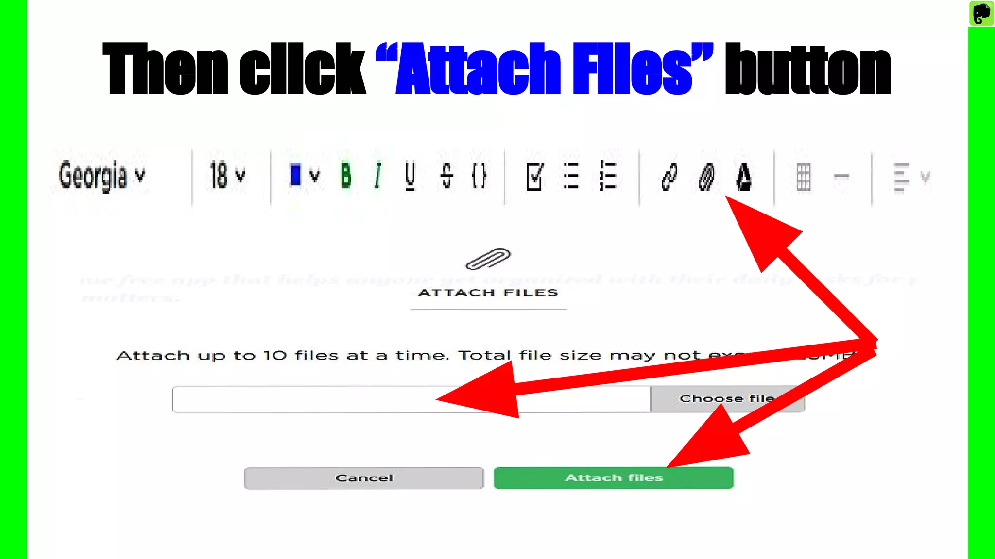 Then click “Attach Files” button
 