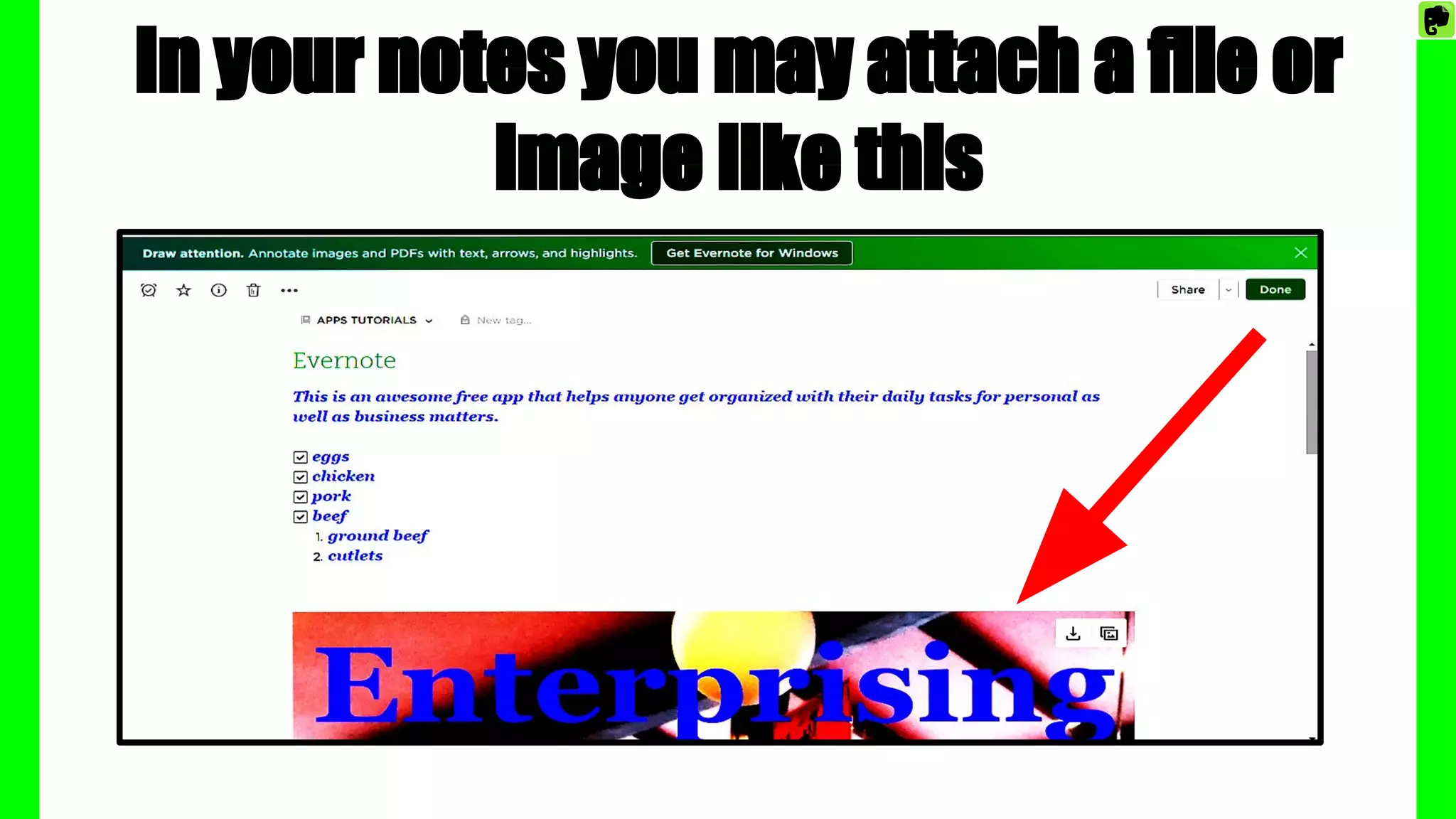 In your notes you may attach a file or
image like this
 