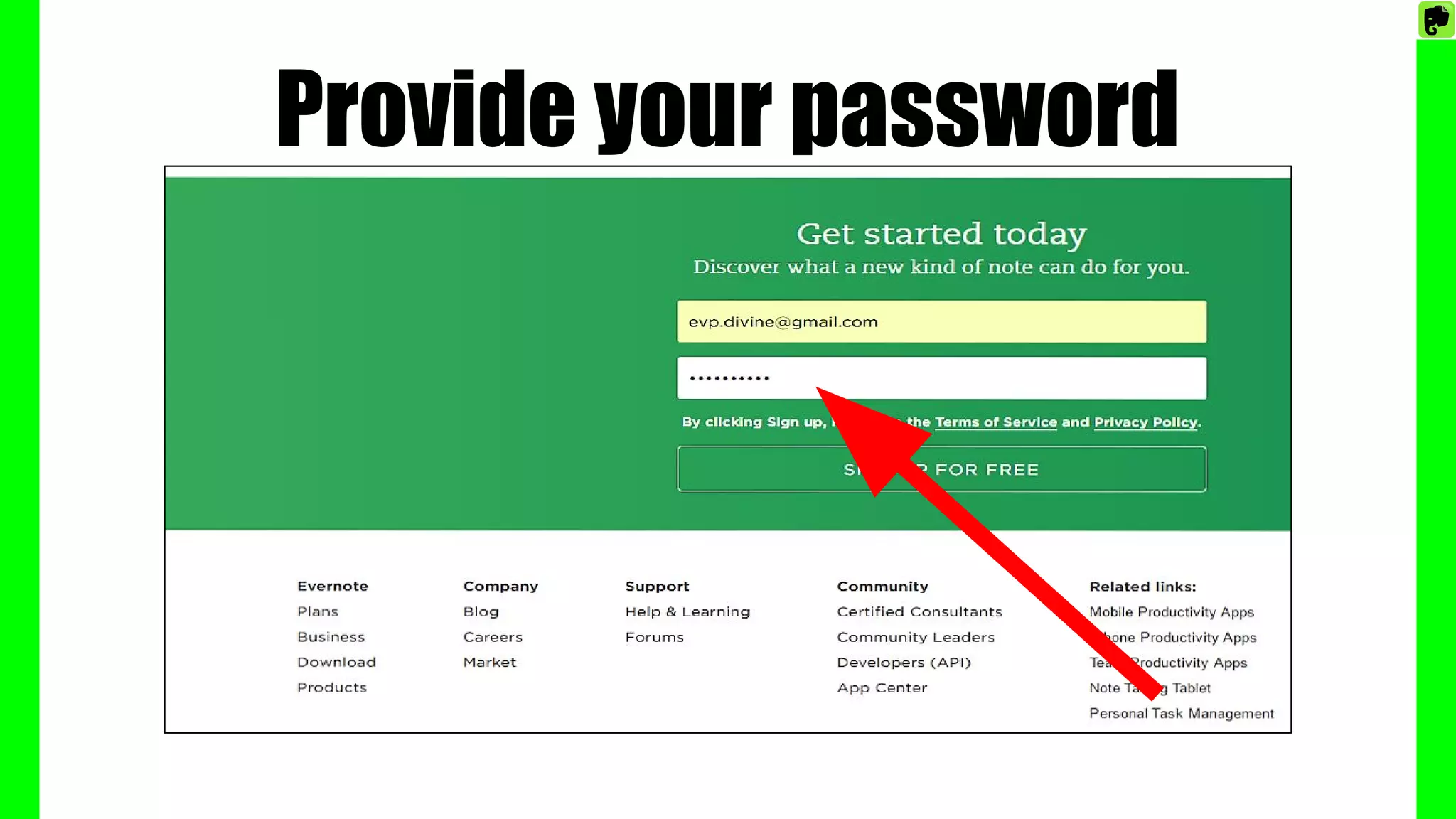 Provide your password
 