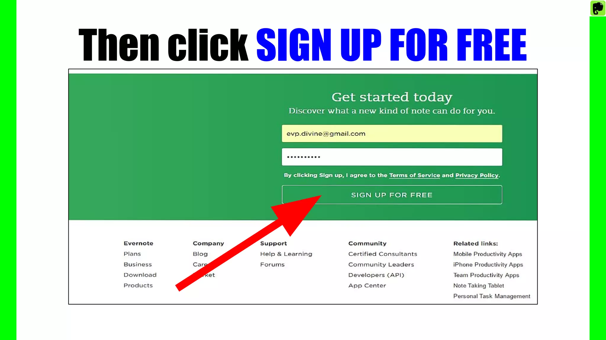 Then click SIGN UP FOR FREE
 