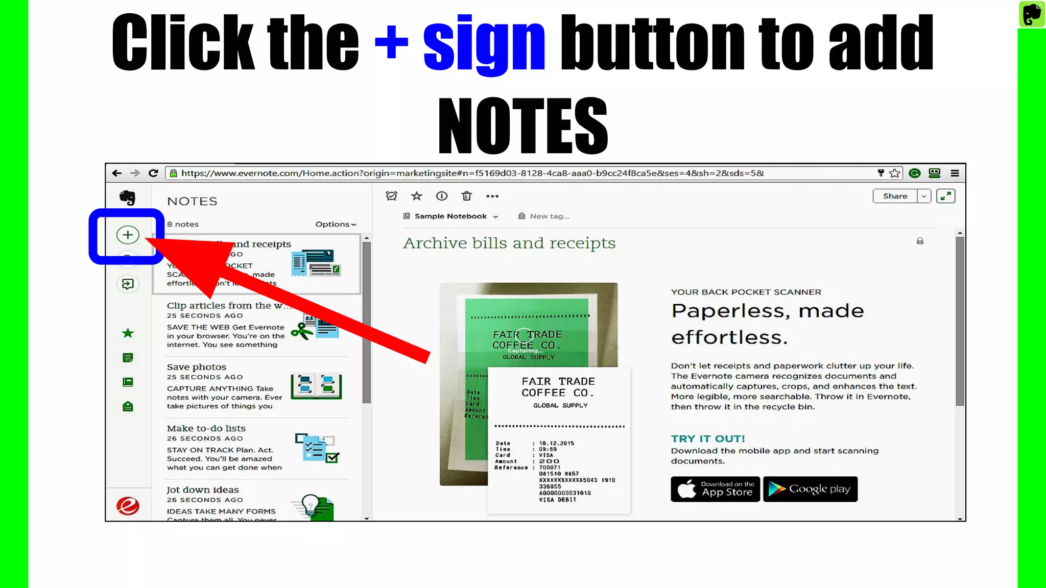 Click the + sign button to add
NOTES
 