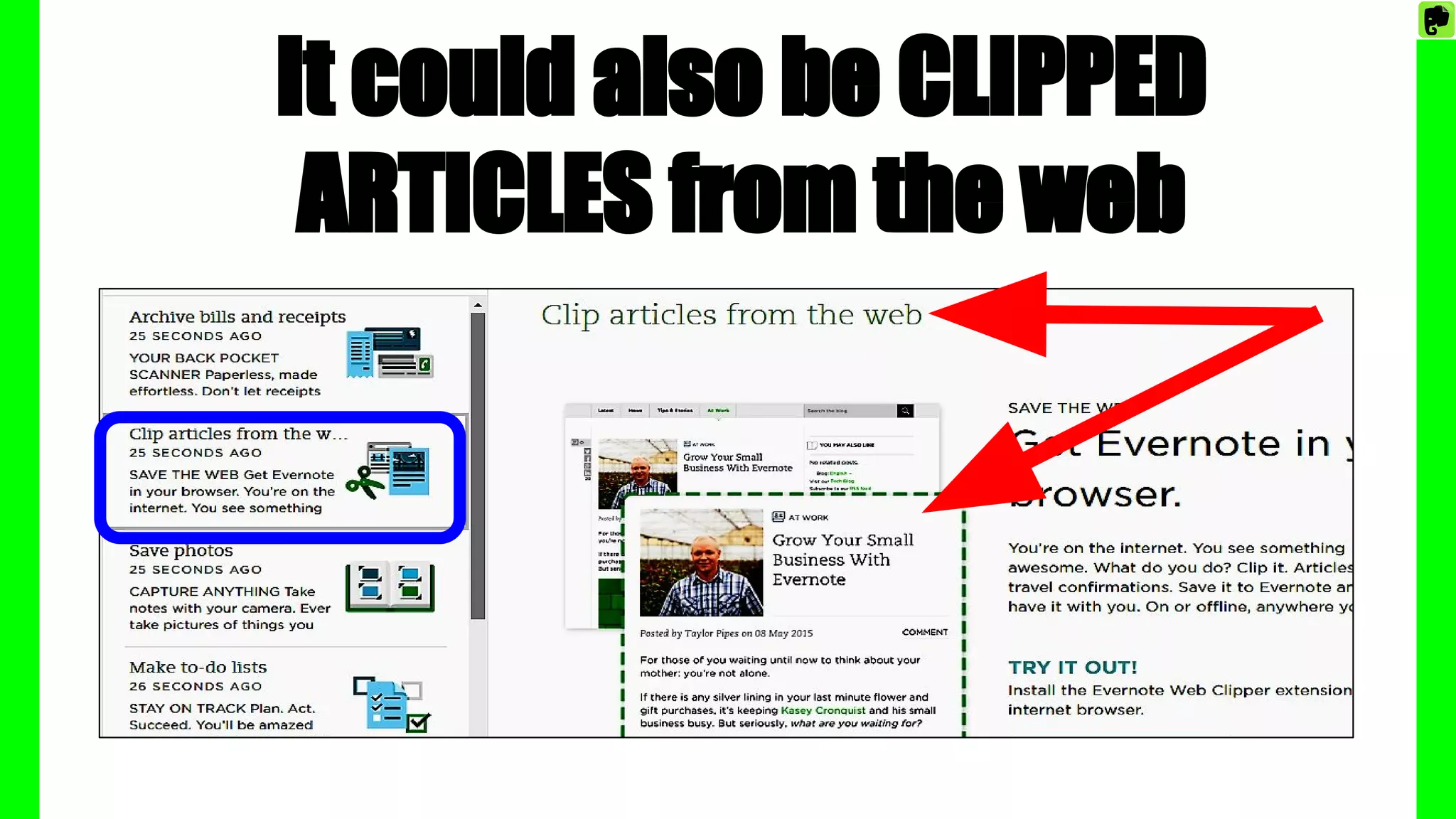 It could also be CLIPPED
ARTICLES from the web
 