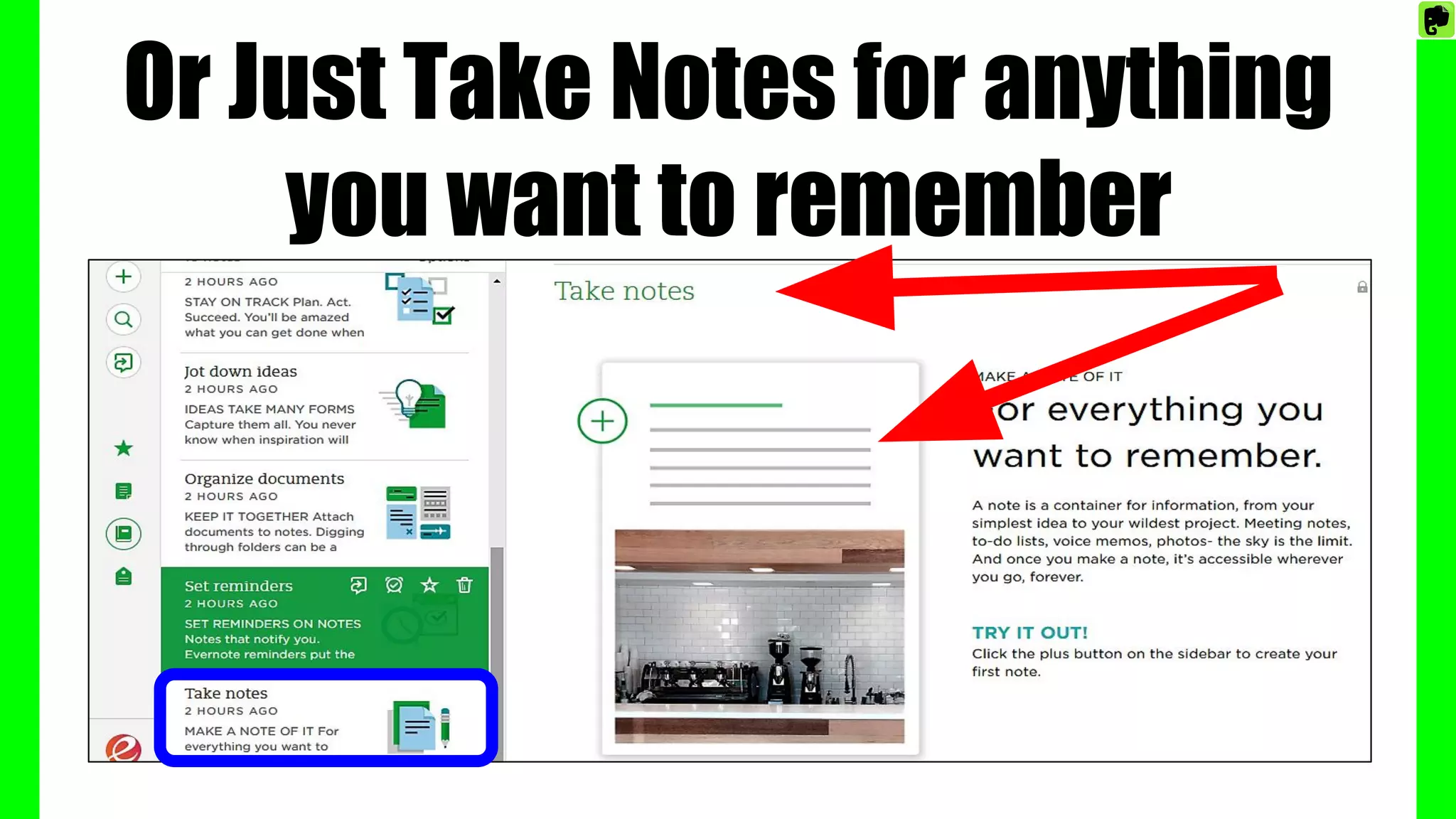 Or Just Take Notes for anything
you want to remember
 