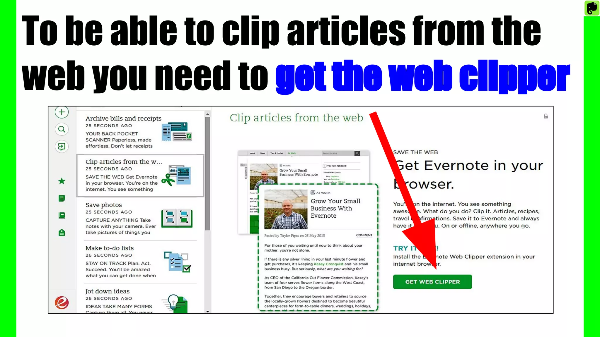 To be able to clip articles from the
web you need to get the web clipper
 