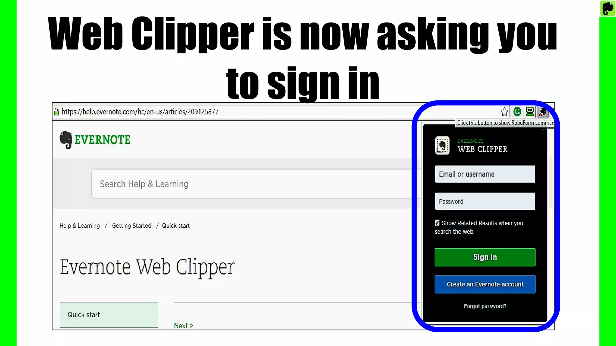 Web Clipper is now asking you
to sign in
 