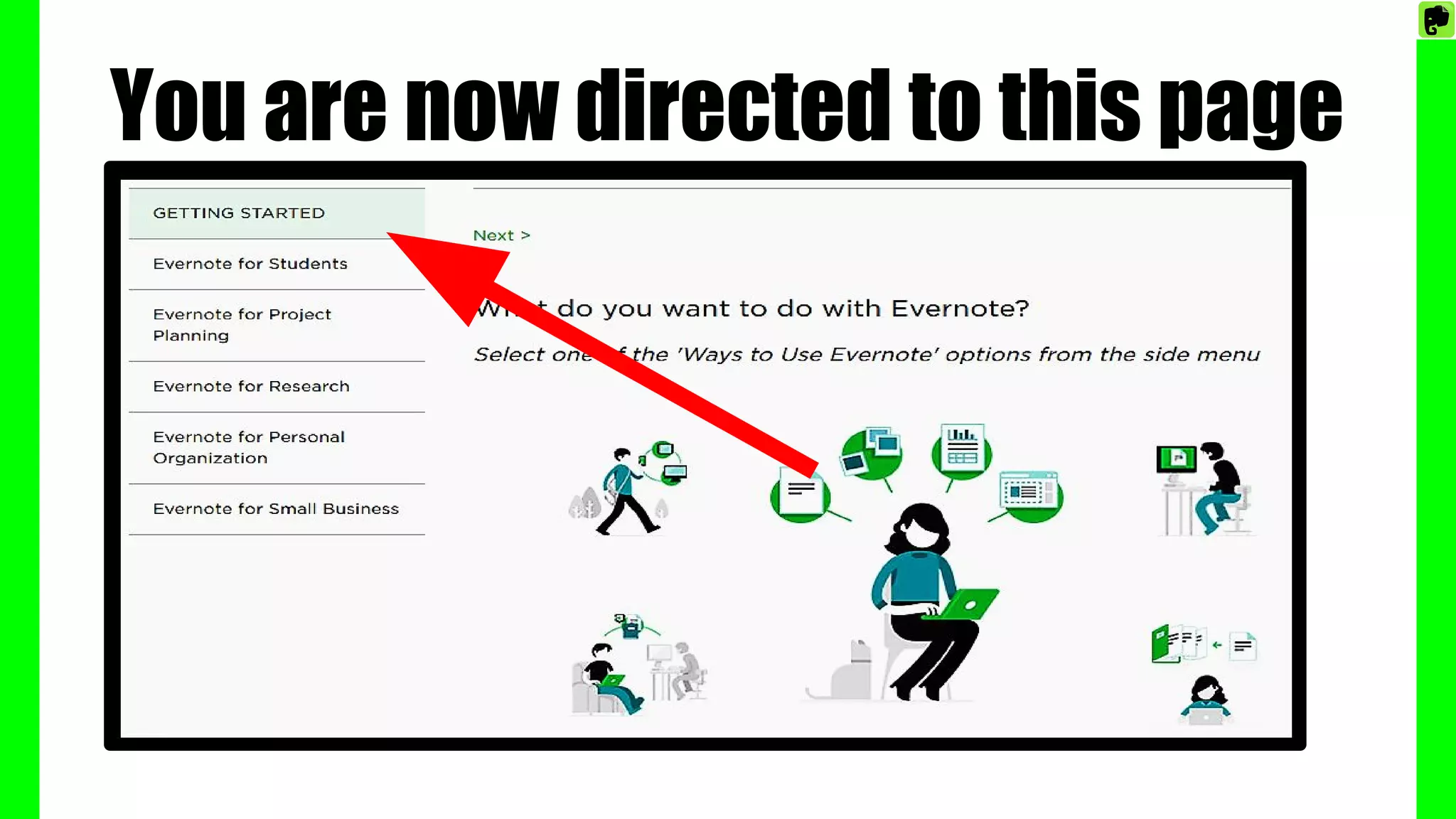 You are now directed to this page
 