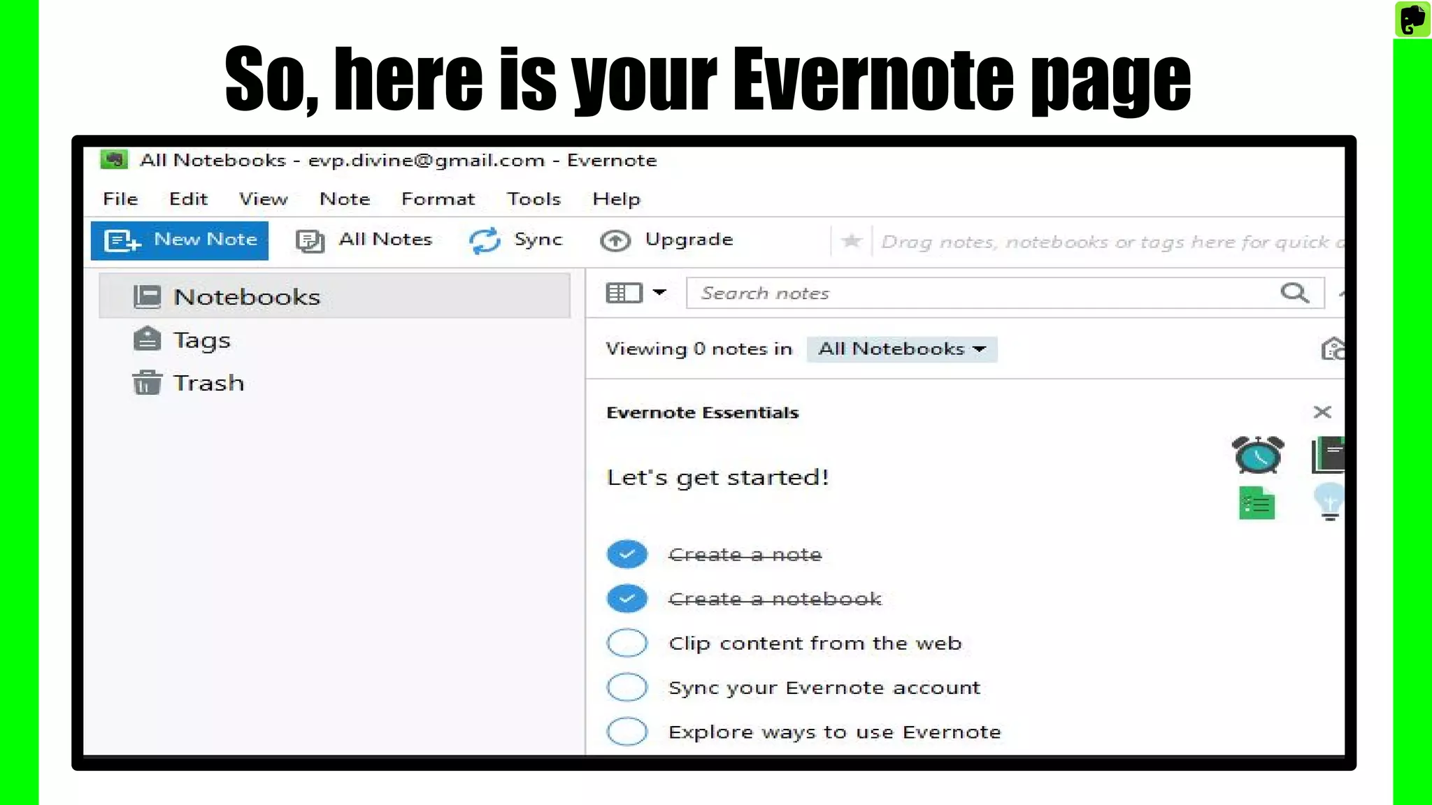 So, here is your Evernote page
 