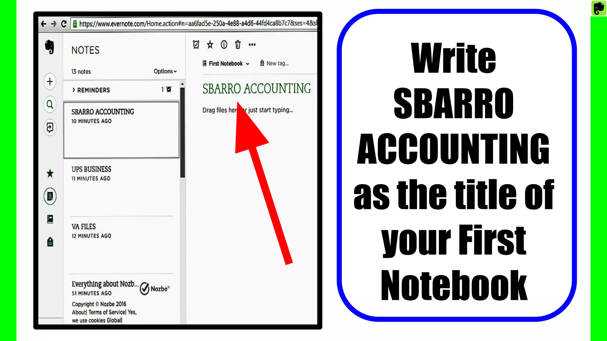 Write
SBARRO
ACCOUNTING
as the title of
your First
Notebook
 