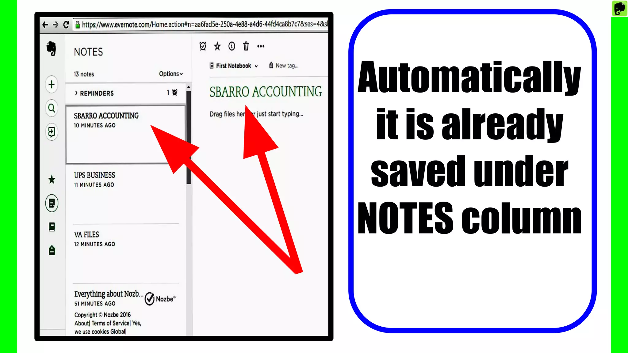 Automatically
it is already
saved under
NOTES column
 