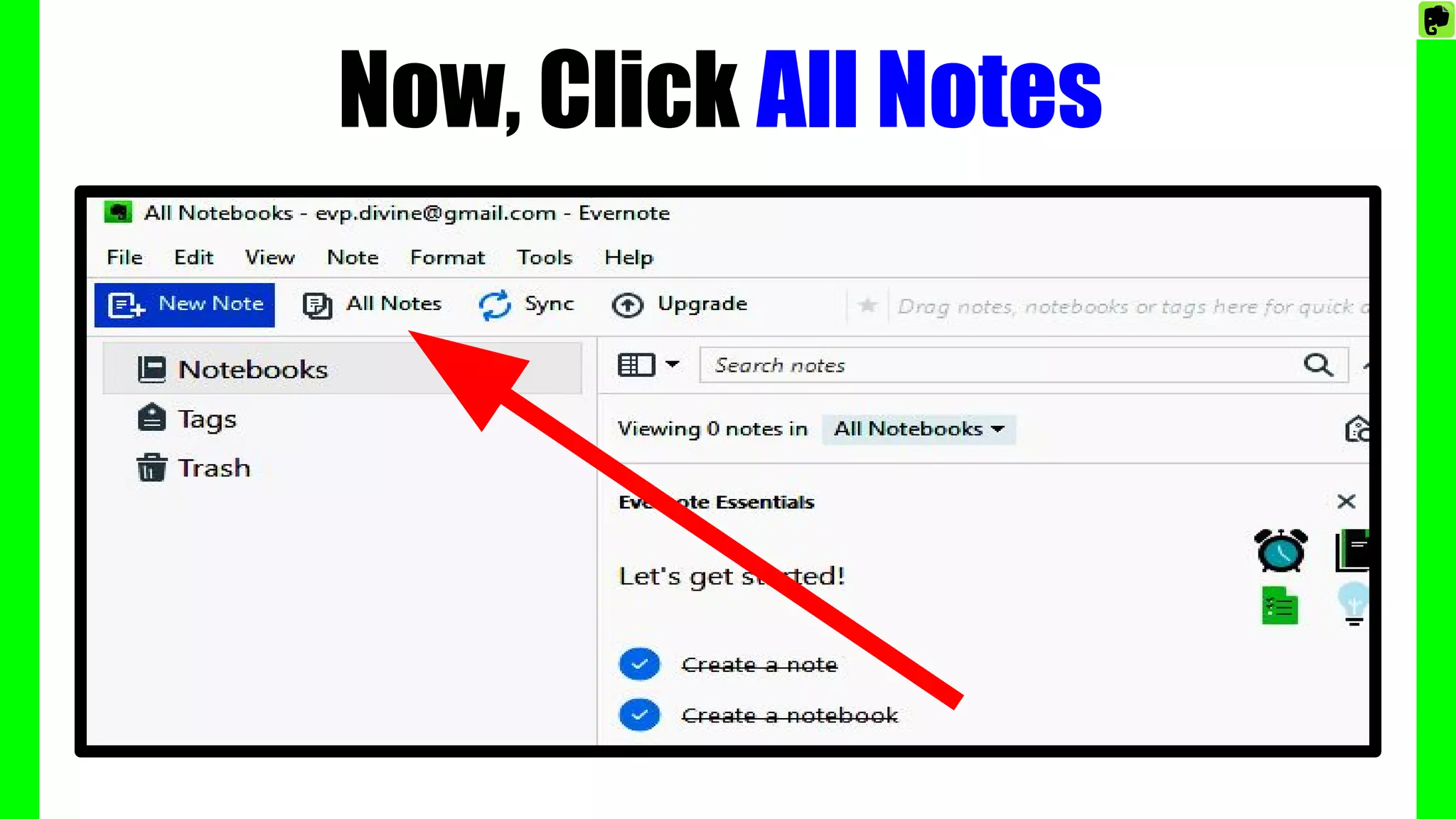 Now, Click All Notes
 