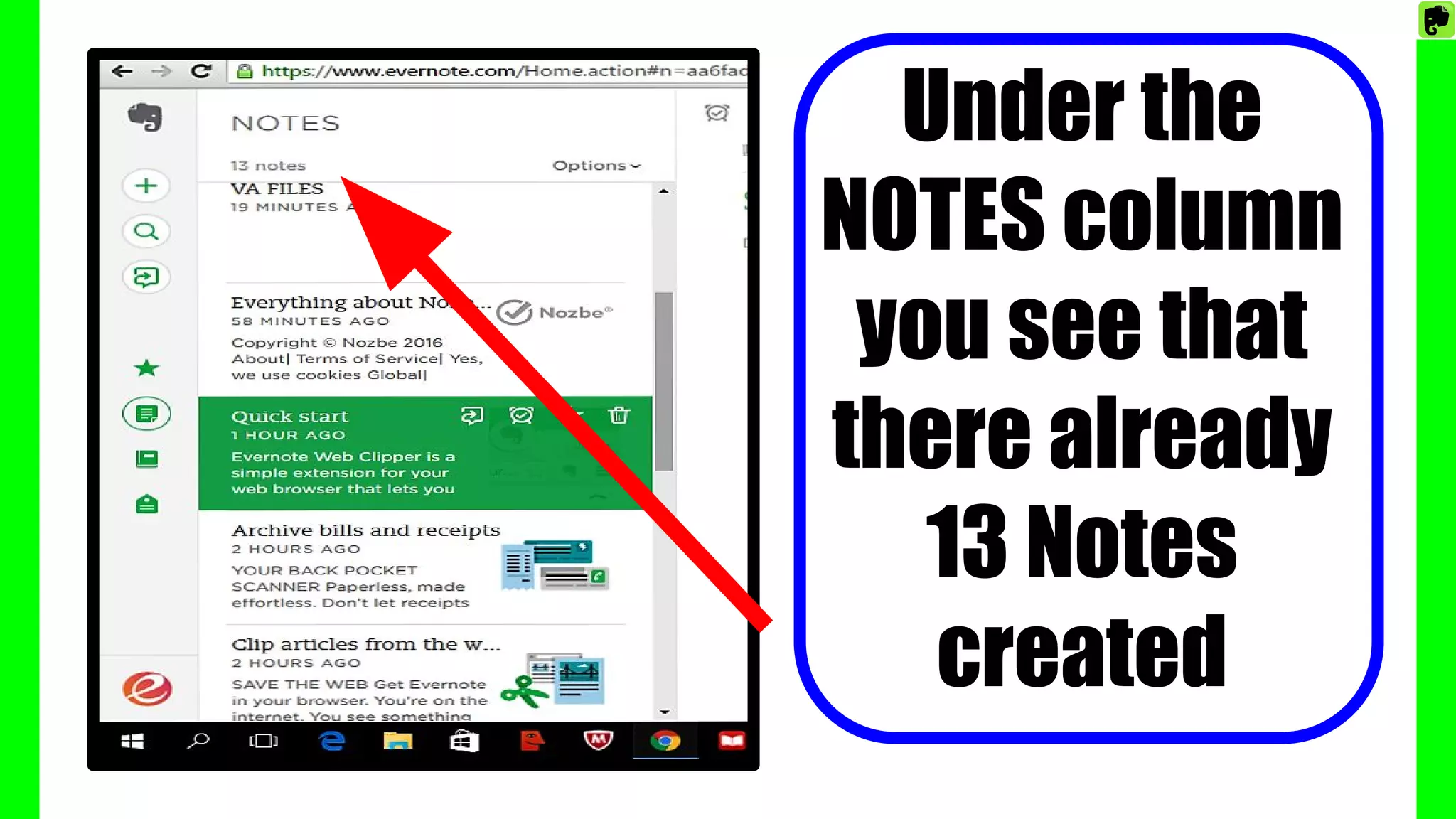 Under the
NOTES column
you see that
there already
13 Notes
created
 