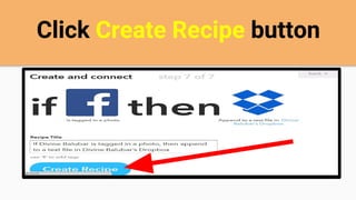 Click Create Recipe button
 