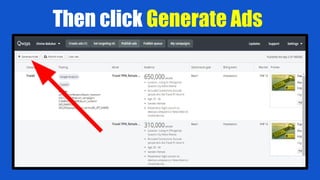 Then click Generate Ads
 