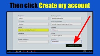 Then click Create my account
 
