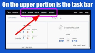 On the upper portion is the task bar
 