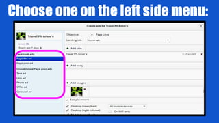 Choose one on the left side menu:
you can
 