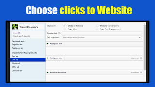 Choose clicks to Website
 