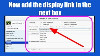 Now add the display link in the
next box
 