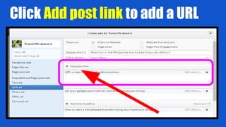 Click Add post link to add a URL
 