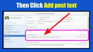 Then Click Add post text
 