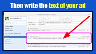 Then write the text of your ad
 