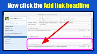 Now click the Add link headline
 