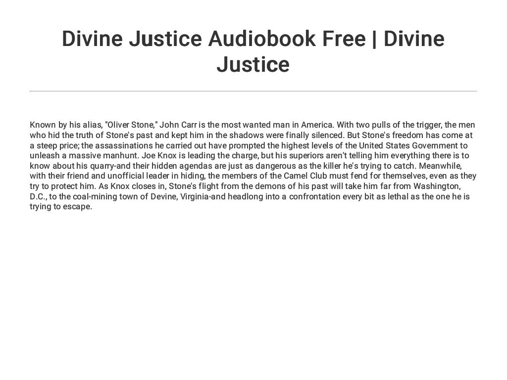 Divine Justice Audiobook Free Divine Justice